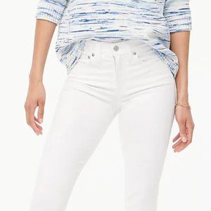J Crew 9" High-Rise White Skinny Jean in Signature Stretch (Size 29)